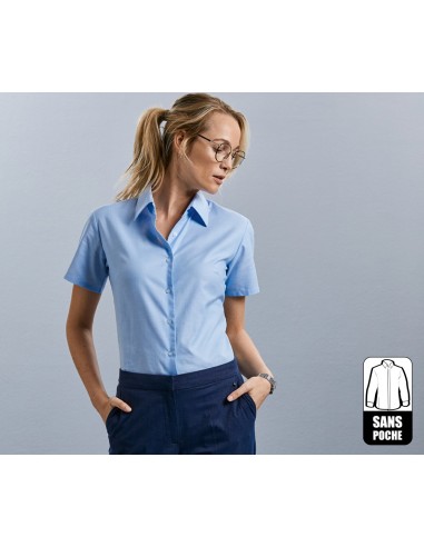 R-R-933F-0-Ladies Short Sleeve Easy Care Oxford Shirt